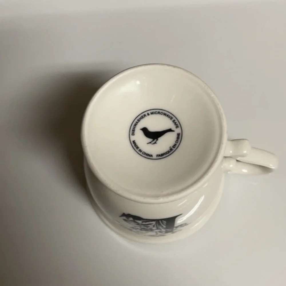 Anthropologie Missus Footed Pedestal Monogram Mug